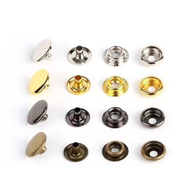 Zinklegierung Messing Metall Press Stud Knopf Prong Snap Befestigungsknopf für Bekleidung