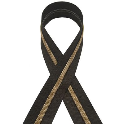 5# Nylon Reißverschluss Gold Farbiges Elektroplattierte Zähne Gold und Silber Zwiebel Reißverschluss Nylon Reißverschluss zum Verkauf